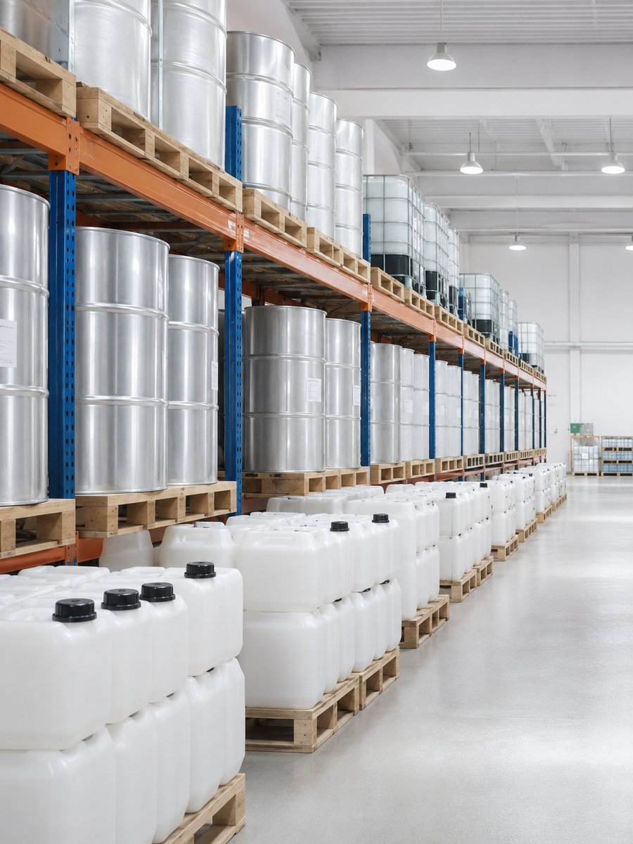 Oleochemical raw materials in warehouse
