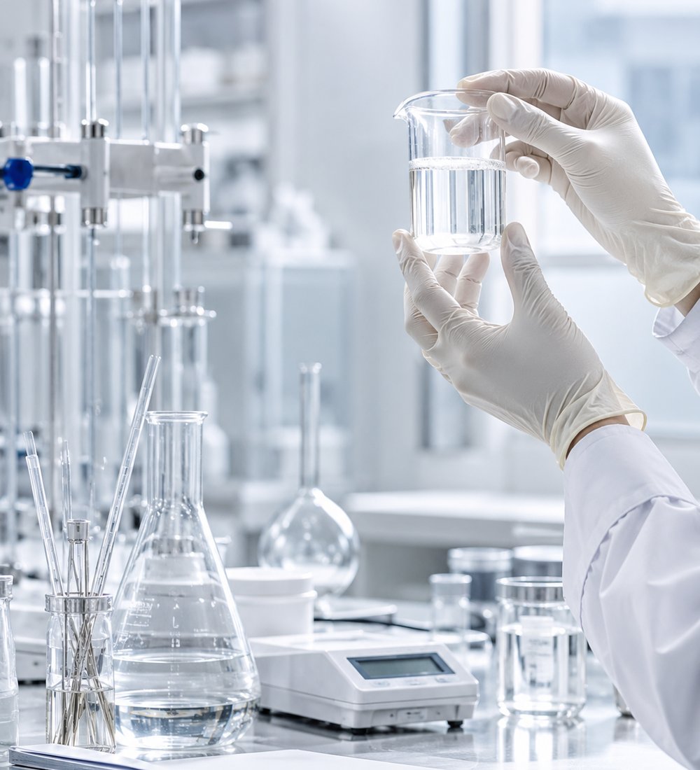 Quality control laboratory testing raw material sample